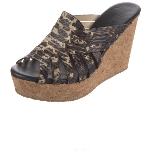 Jimmy Choo leather snakeskin print slides - Picture 5 of 5